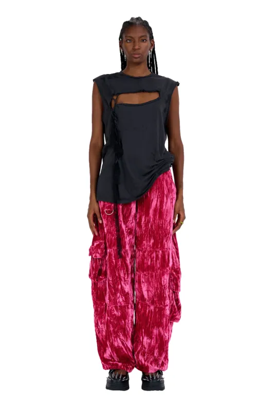 BURST BLACK NASH LACE TANK sold by Collina Strada