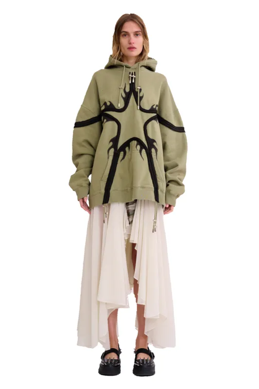 OLIVE STAR HOODIE sold by Collina Strada