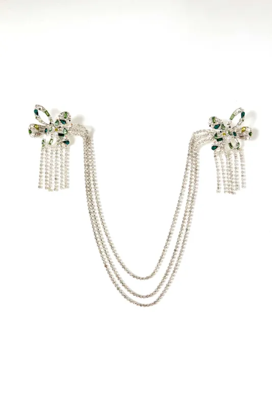 LIME FLOWER CHAIN PIN sold by Collina Strada