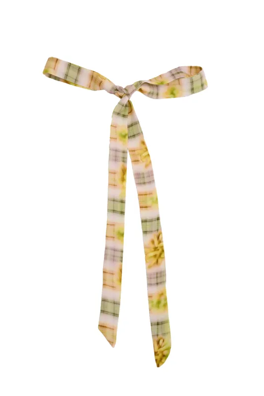 YELLOW BOXER PLAID HAIR BOW made by Collina Strada