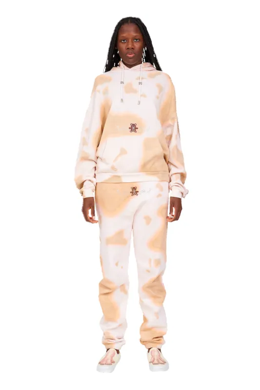 SPORTY SPICE RHINESTONE HOODIE IN BEIGE COW made by Collina Strada