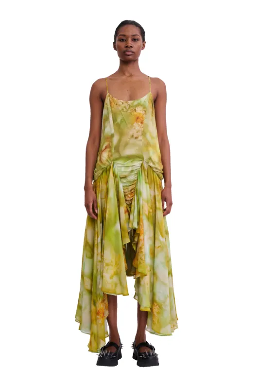SAGE MOLTEN FLORAL MAGNOLIA DRESS made by Collina Strada