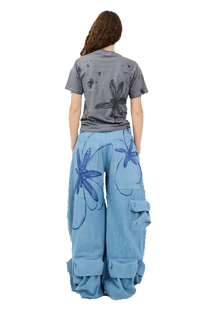 FLOWER BURST BLUE GARDEN CARGO PANT sold by Collina Strada product image thumbnail 5