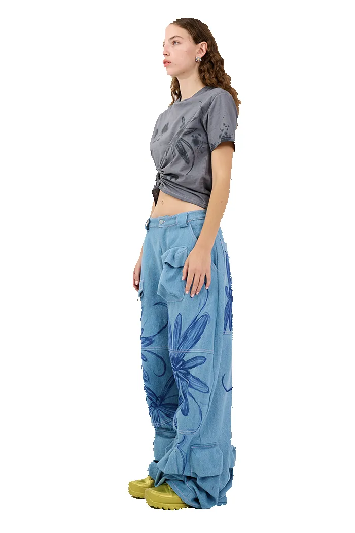 FLOWER BURST BLUE GARDEN CARGO PANT sold by Collina Strada product image thumbnail 3
