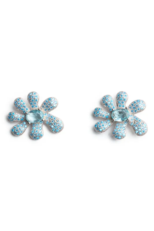 SKY PAVE SQUASHED BLOSSOM EARRING sold by Collina Strada