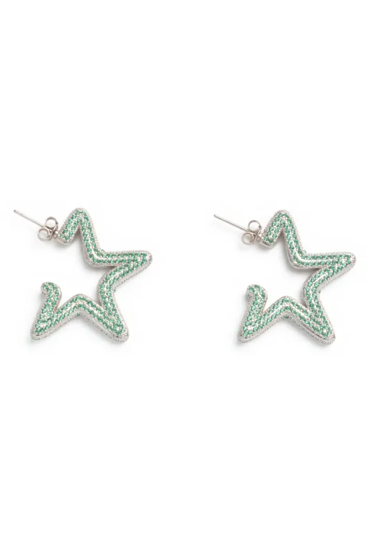 LIGHT EMERALD SUPER STAR HOOPS sold by Collina Strada