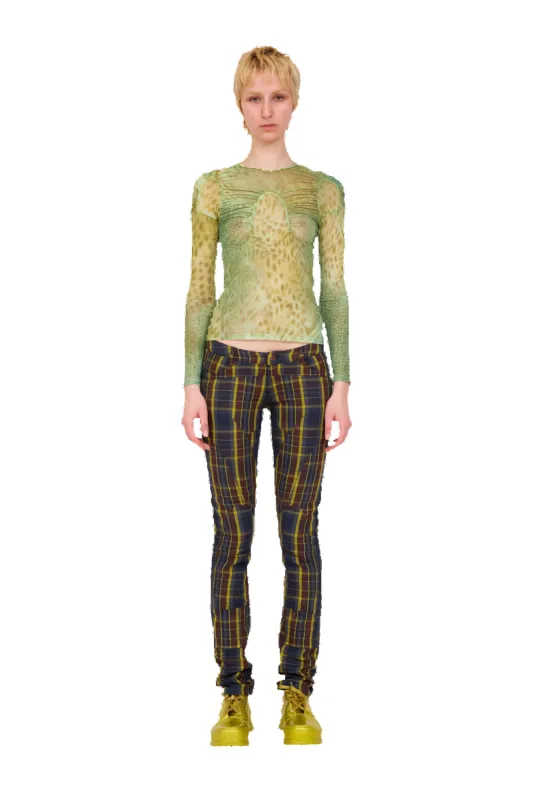 NAVY LIME PLAID RAWR PANT sold by Collina Strada