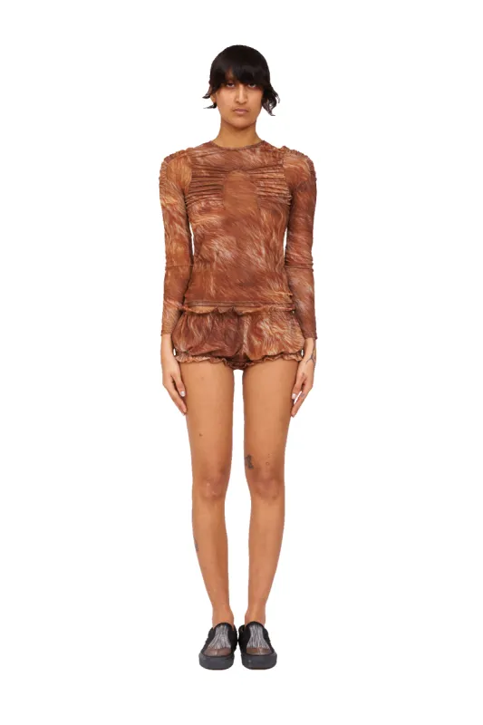 ARC LONG SLEEVE TOP BROWN FUR sold by Collina Strada