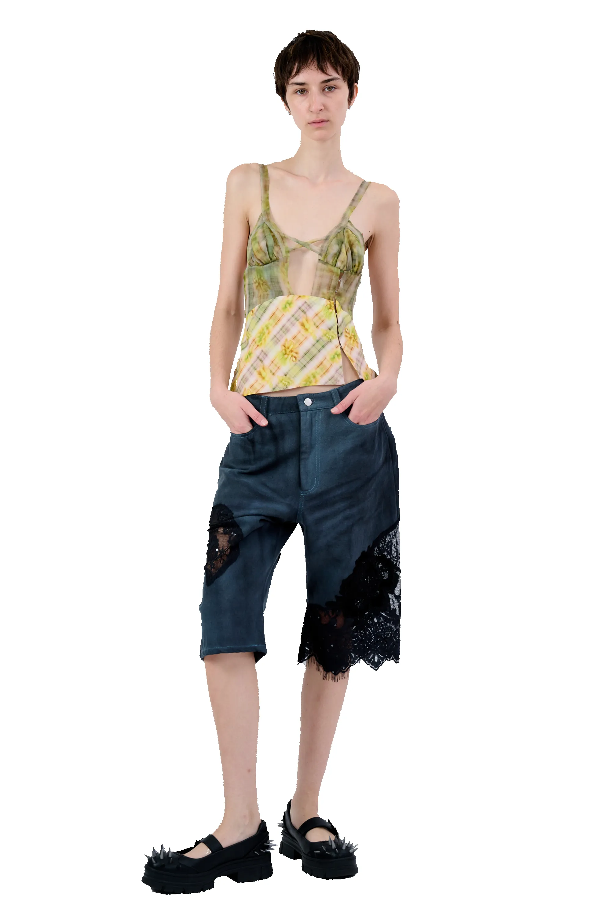 YELLOW BOXER PLAID DELILAH TANK sold by Collina Strada product image thumbnail 2