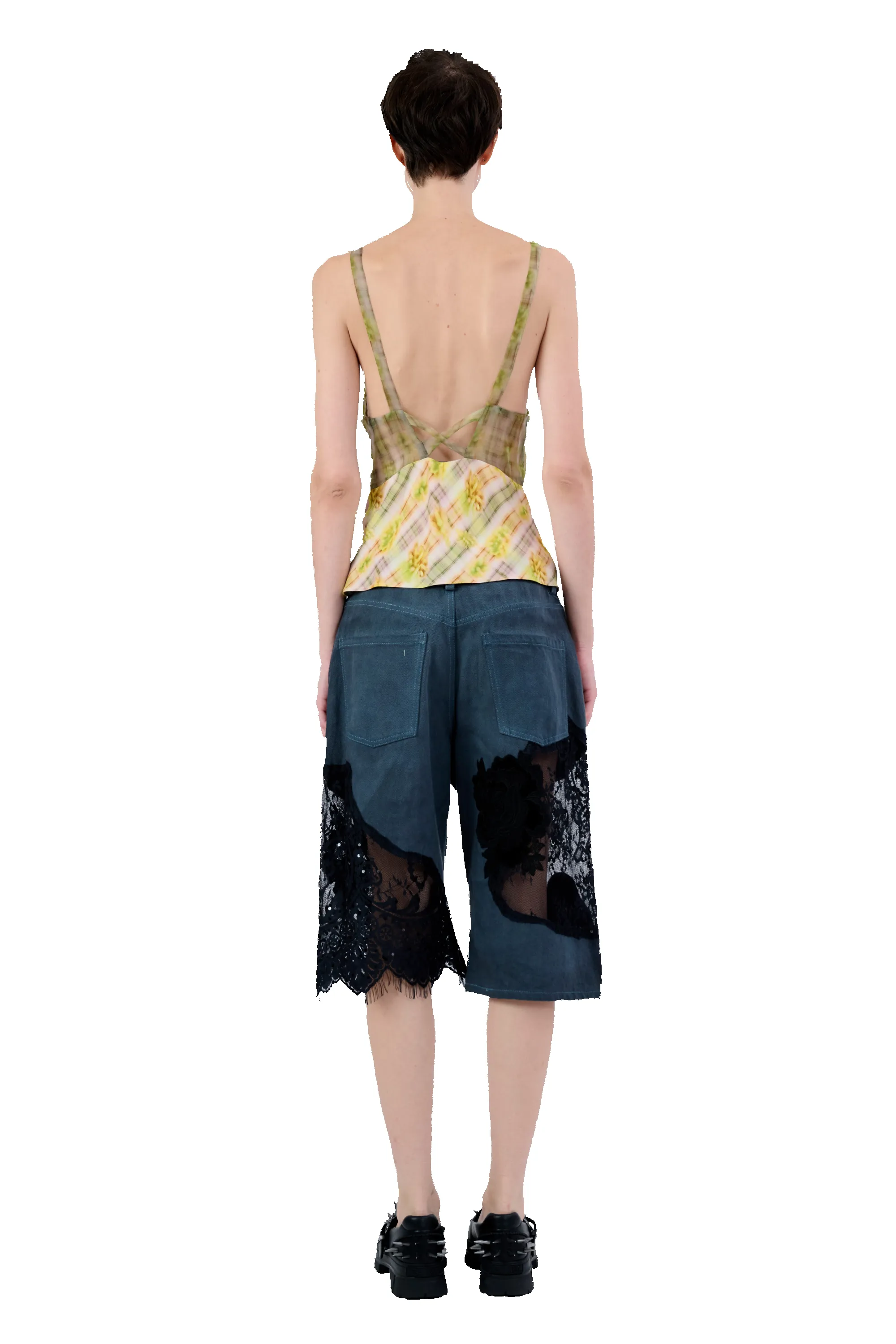 YELLOW BOXER PLAID DELILAH TANK sold by Collina Strada product image thumbnail 3
