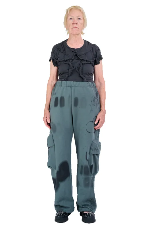 BLACK HEART BURST CARGO SWEATPANT sold by Collina Strada