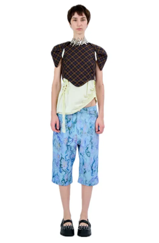 BLUE THORN MIKAELA JORTS made by Collina Strada