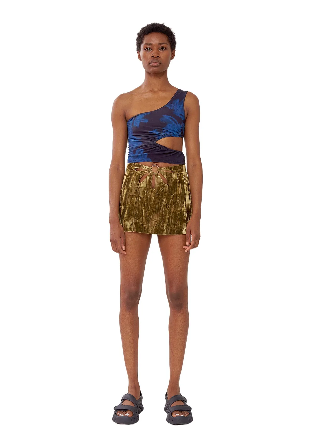 FLOWER MINI SKIRT MOSS sold by Collina Strada