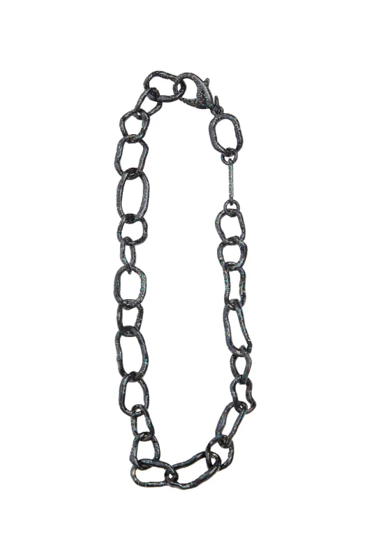 BLACK SEA GLITTER CRUSHED CHAIN NECKLACE sold by Collina Strada