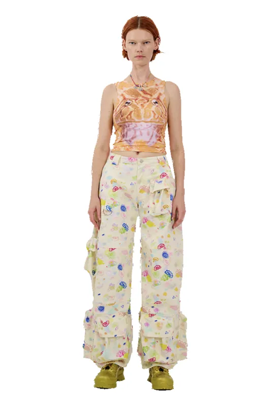 BLOOM DOODLE GARDEN CARGO PANT made by Collina Strada