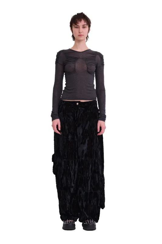 CHARCOAL STRIPE XL ARC L/S TOP sold by Collina Strada