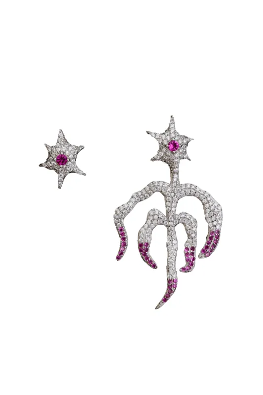 HOT PINK STARBURST MIX EARRING sold by Collina Strada
