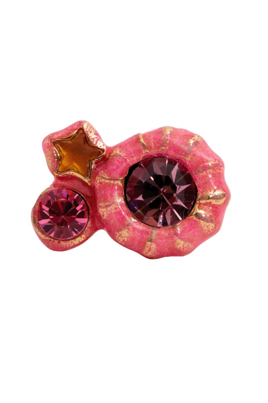 GOLD PINK SPECK CANDY GEM RING made by Collina Strada