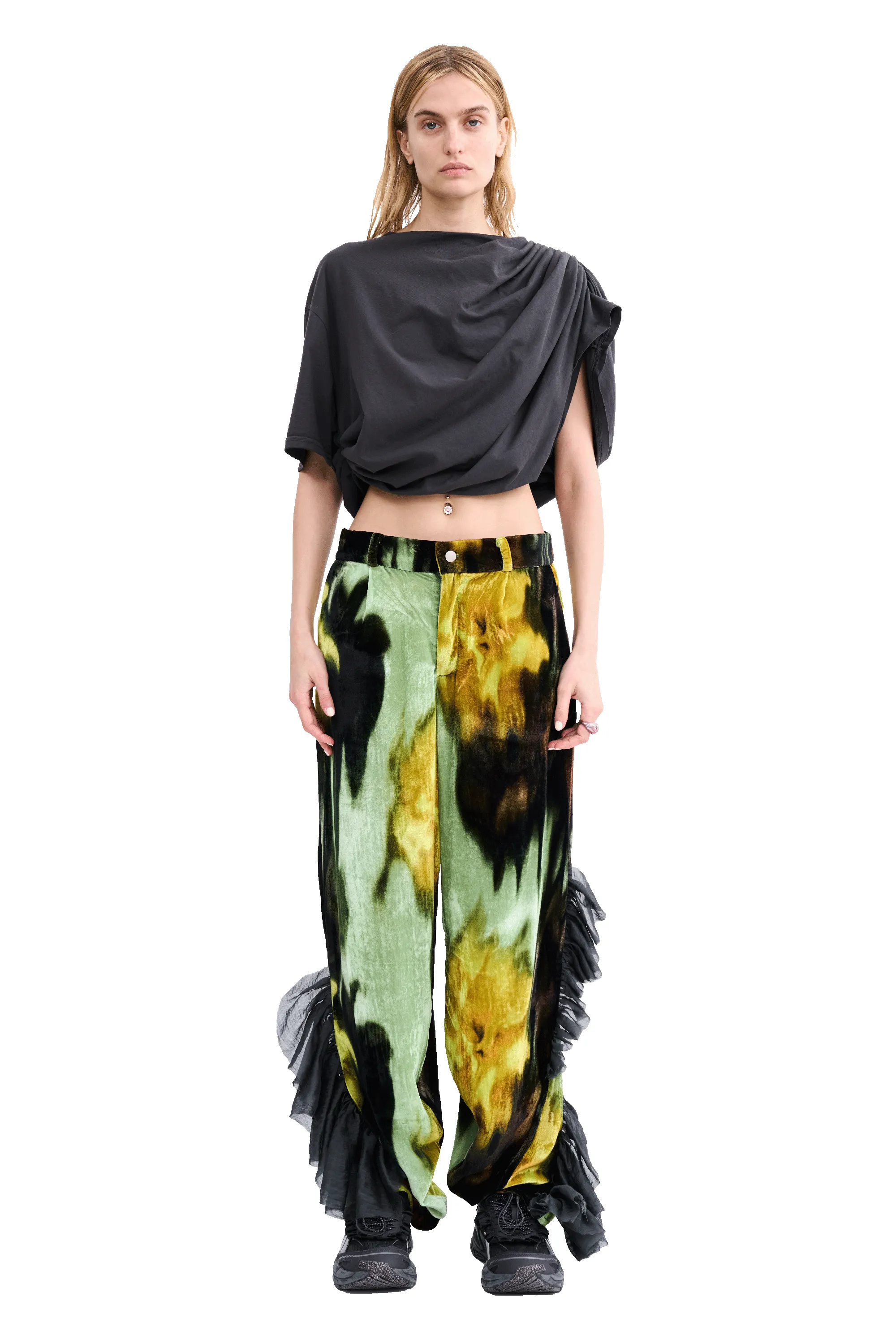 MELTING BLOOM DANTE RUFFLE TROUSER sold by Collina Strada