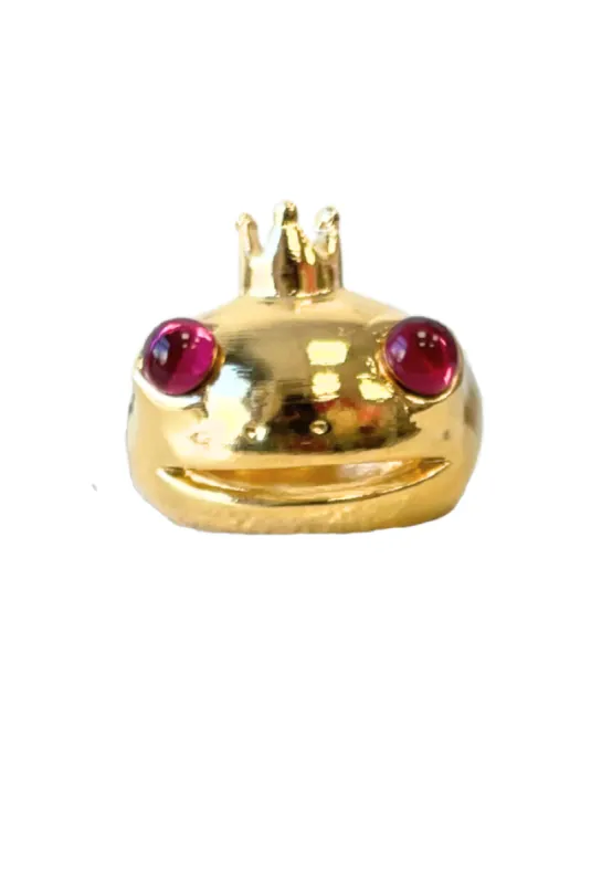 GOLD PINK FROG PRINCE RING sold by Collina Strada