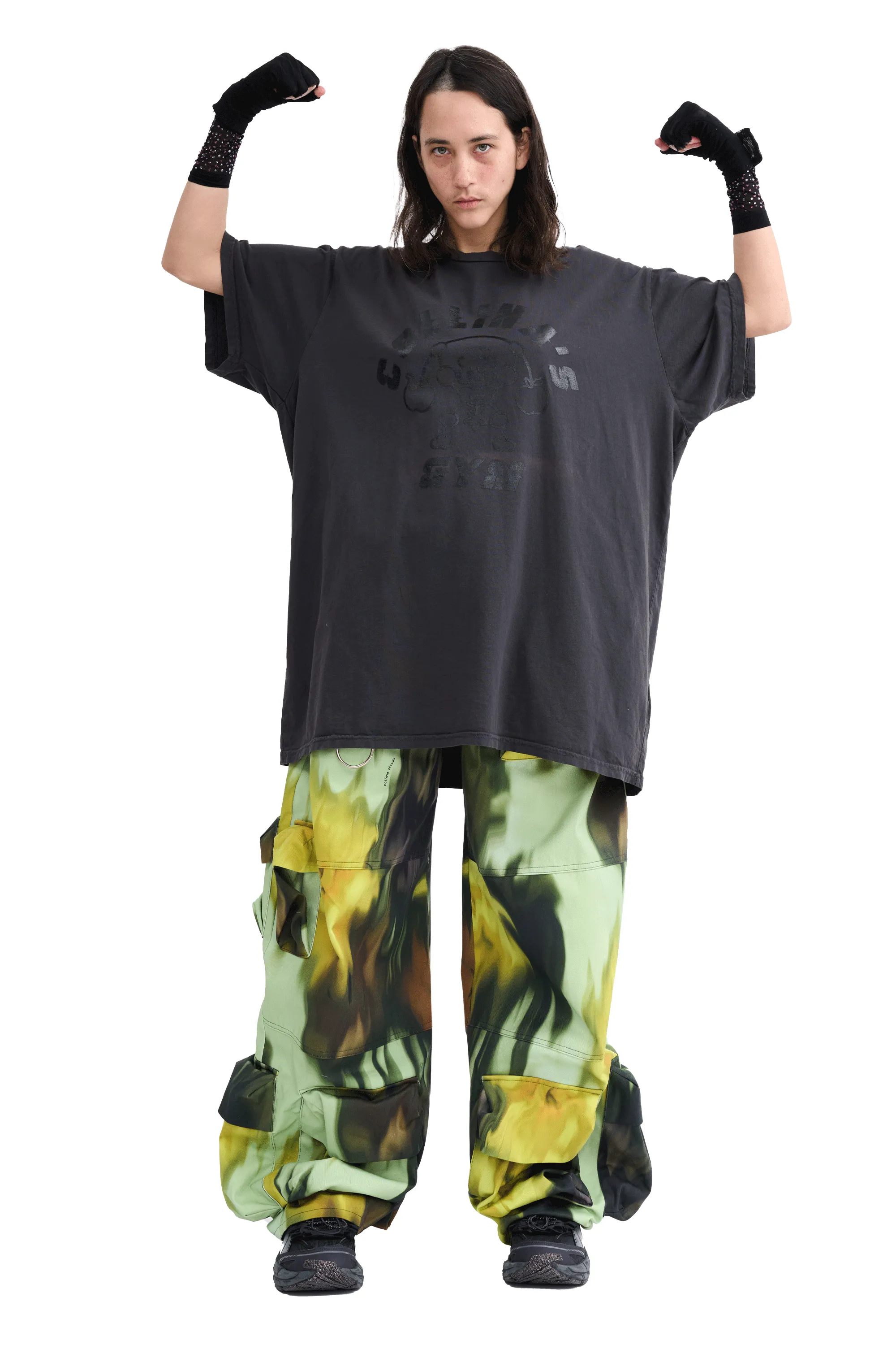 CS GYM WORN BLACK GRAPHIC TEE sold by Collina Strada product image thumbnail 2