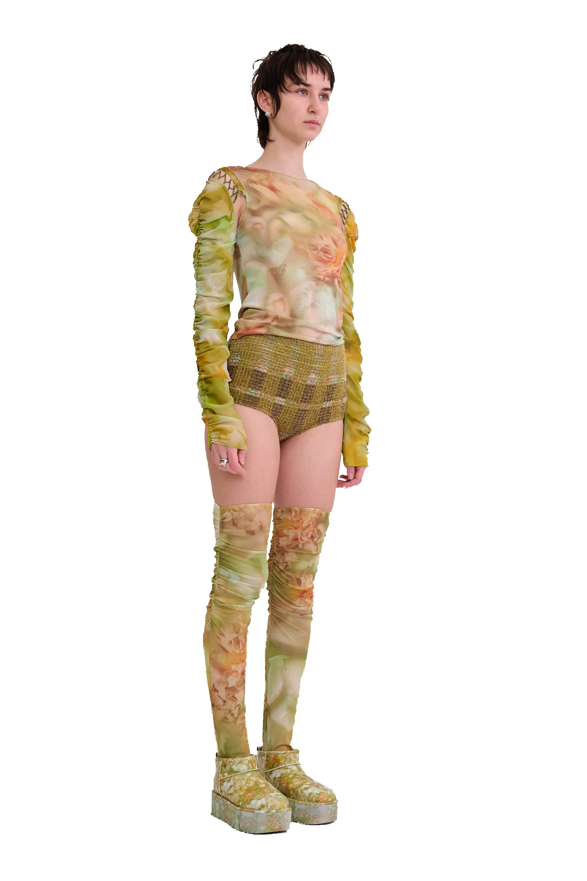 SAGE MOLTEN FLORAL CARDIO DELILAH TOP sold by Collina Strada product image thumbnail 5