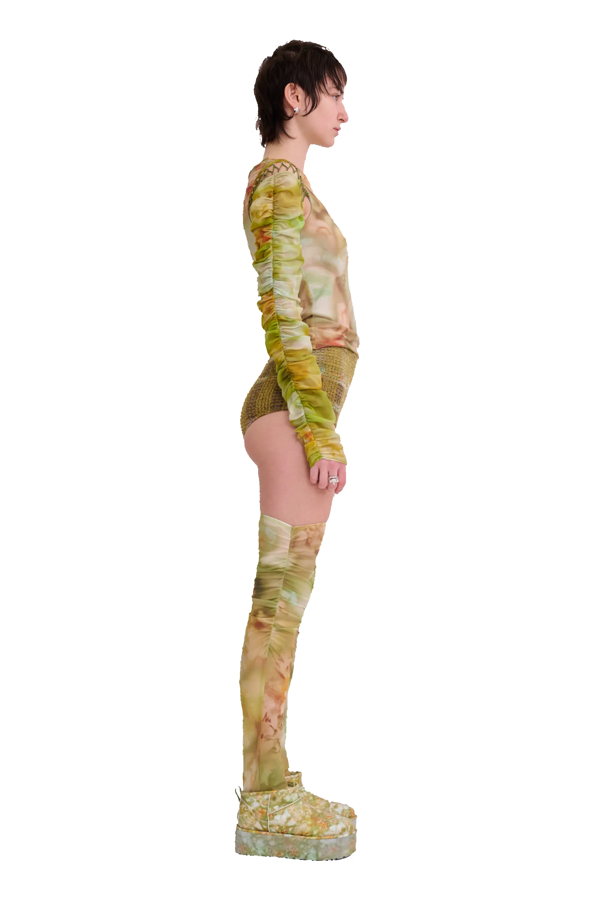SAGE MOLTEN FLORAL CARDIO DELILAH TOP sold by Collina Strada product image thumbnail 4