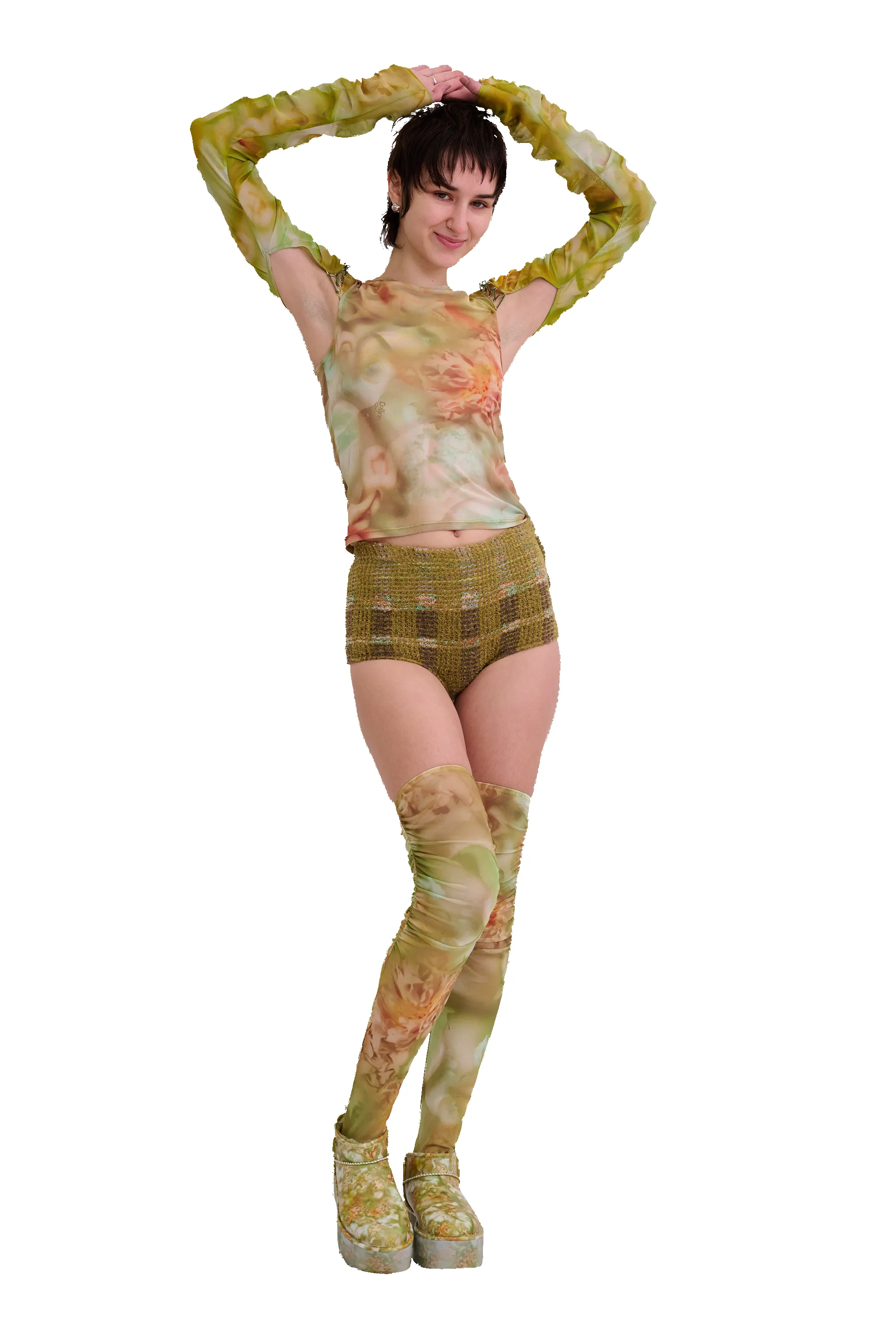 SAGE MOLTEN FLORAL CARDIO DELILAH TOP sold by Collina Strada product image thumbnail 2