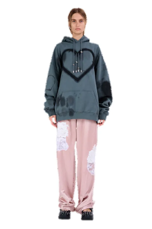 BLACK HEART BURST HEART HOODIE sold by Collina Strada