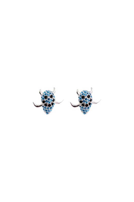 AQUAMARINE SPIKE MONSTER STUDS sold by Collina Strada