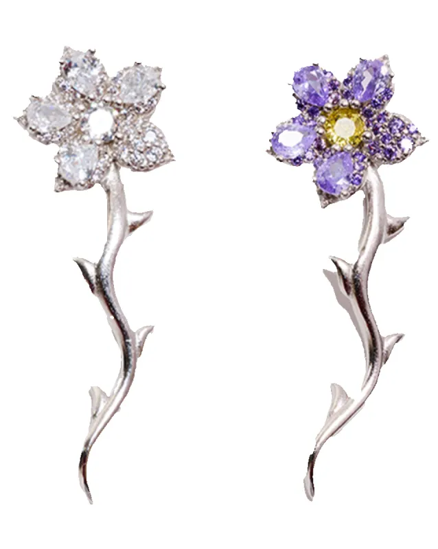 CRYSTAL-AMETHYST VINE EARRING sold by Collina Strada
