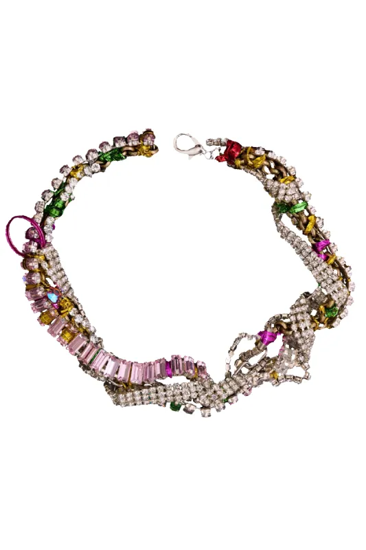 MULTI RHINESTONE JUNK NECKLACE made by Collina Strada