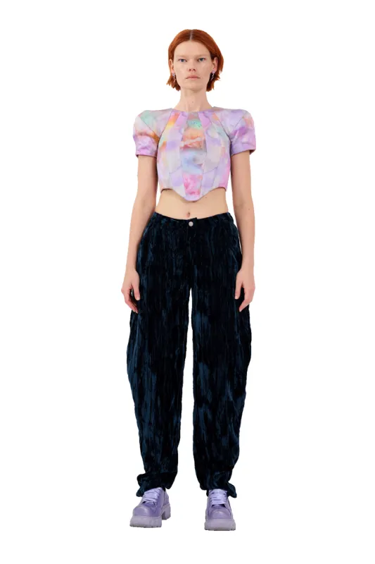 NAVY VELVET GRR PANT sold by Collina Strada