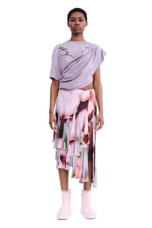 MAUVE EVA DRAPED TEE sold by Collina Strada