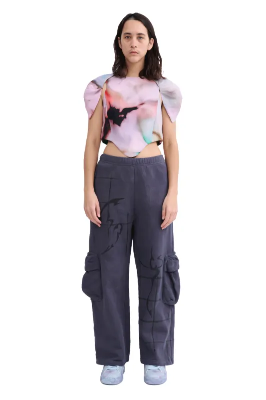 CHARCOAL CARGO SWEATPANT sold by Collina Strada