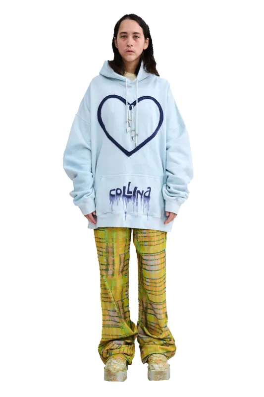 DUSTY BLUE HEART HOODIE sold by Collina Strada