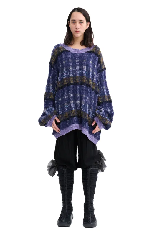 VITELLI PURPLE PLAID WOOLLY SWEATER made by Collina Strada