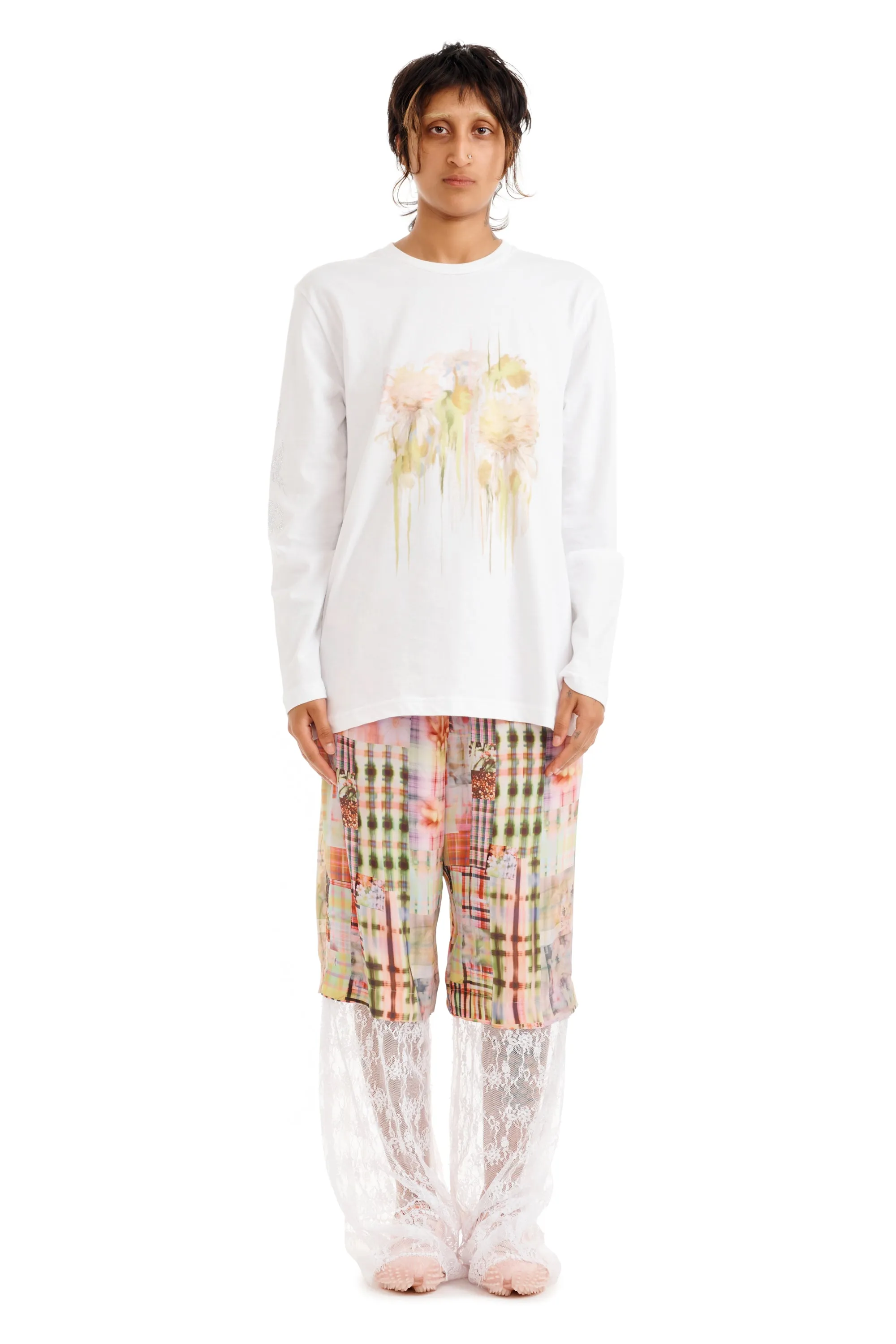 FLOWER DRIP L/S GRAPHIC TEE sold by Collina Strada