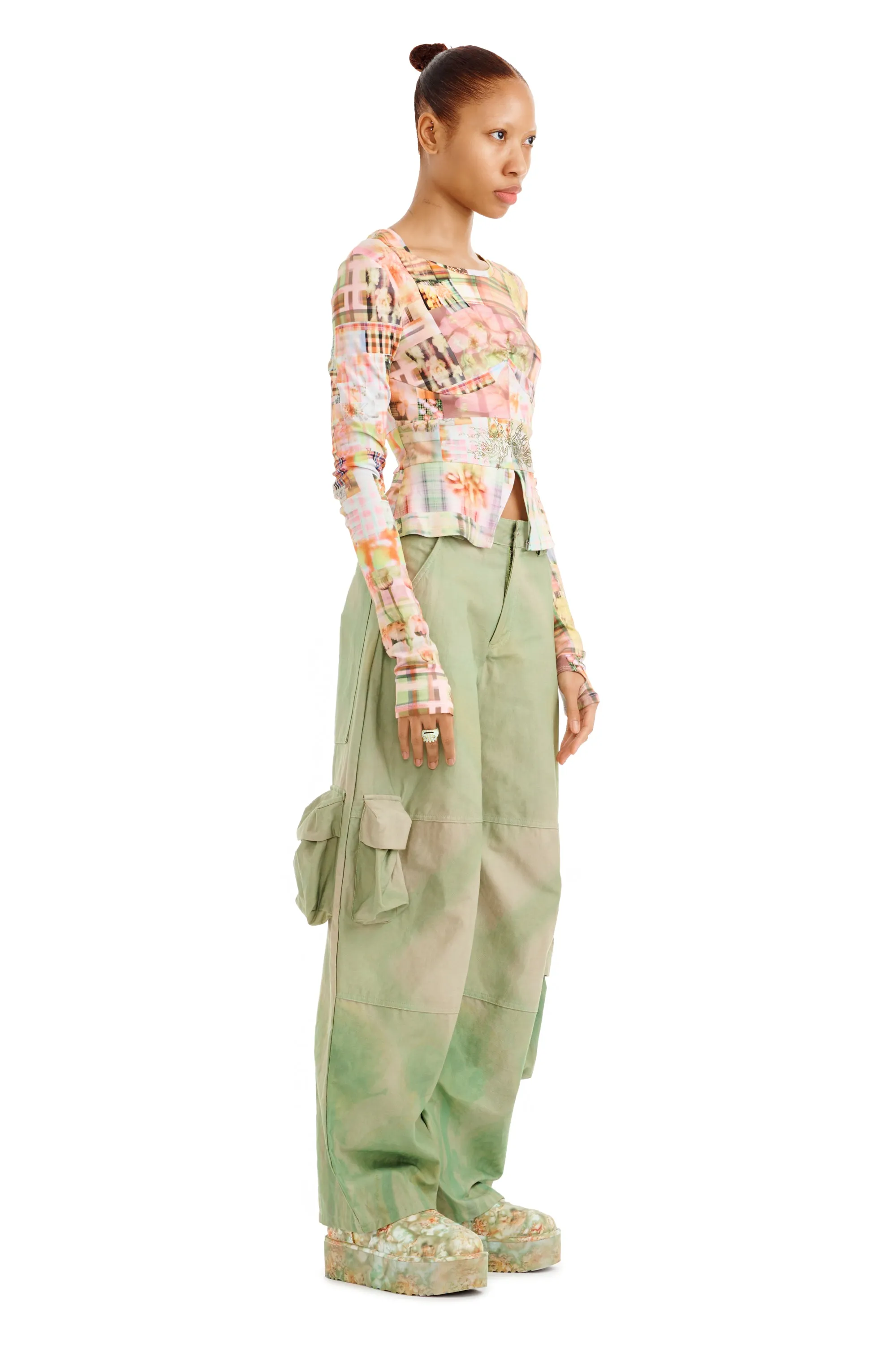 MULTI PLAID L/S GINA TEE sold by Collina Strada product image thumbnail 3