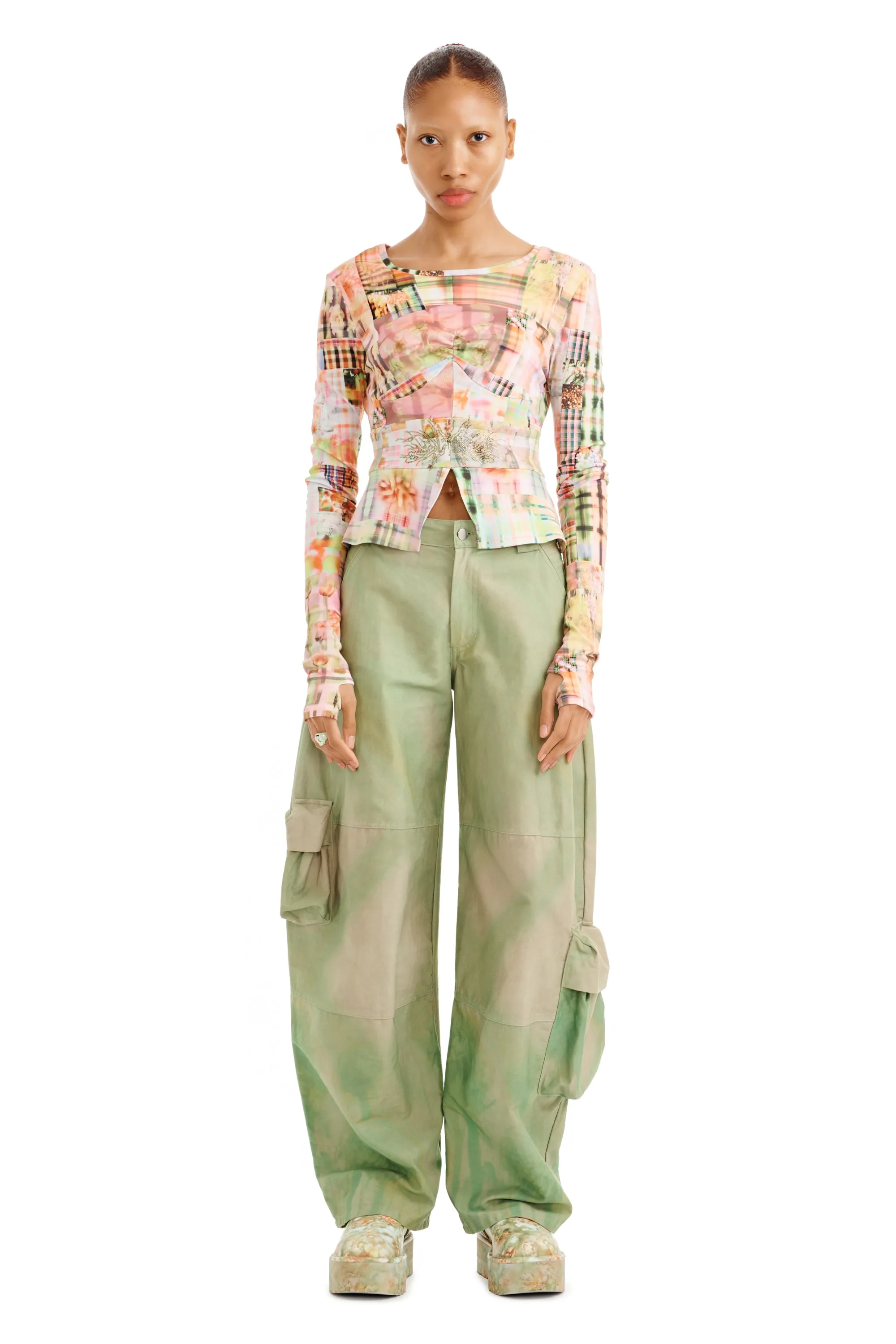 MULTI PLAID L/S GINA TEE sold by Collina Strada