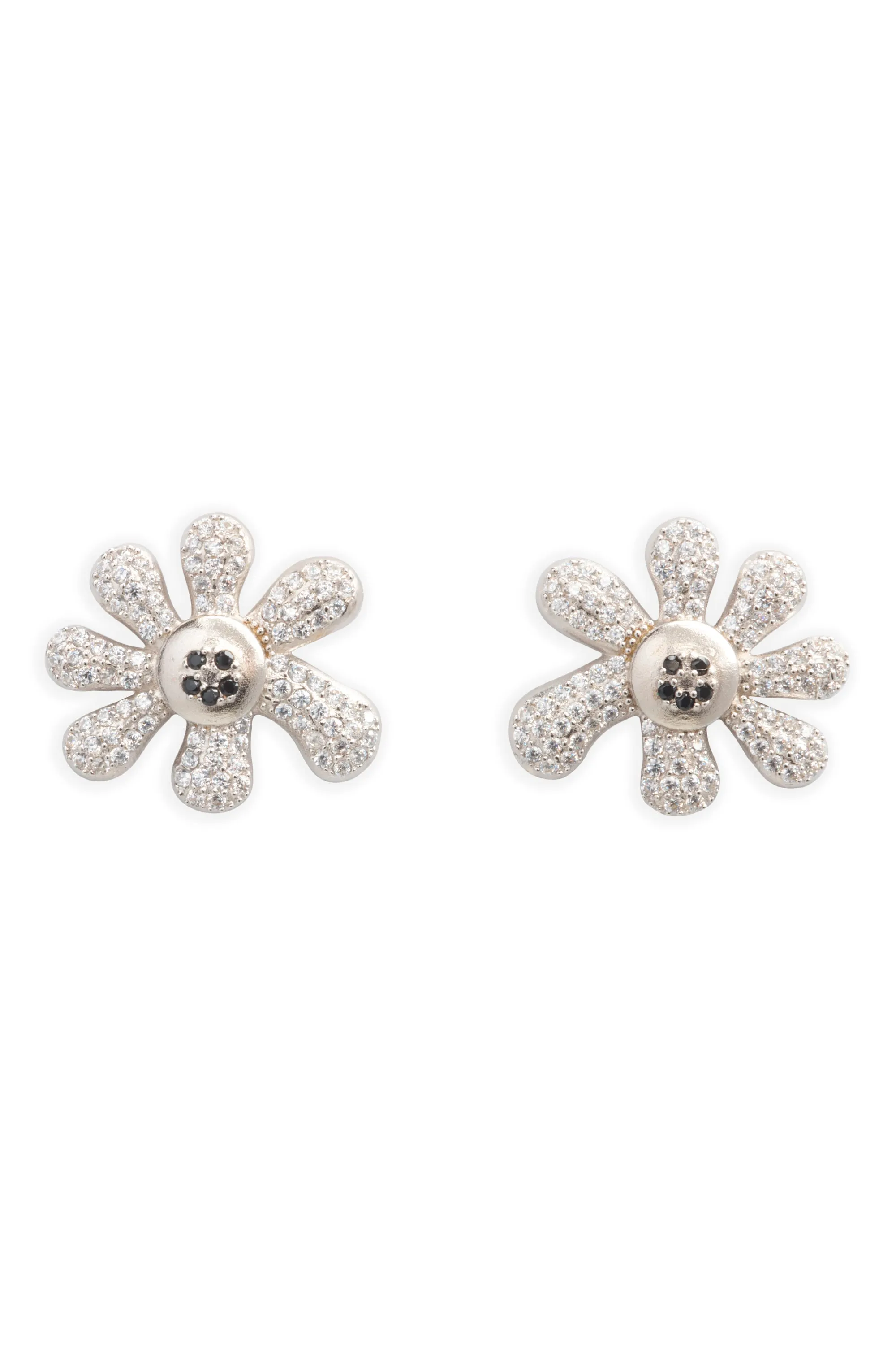 CRYSTAL CLEAR PAVE HAPPY BLOSSOM EARRING sold by Collina Strada