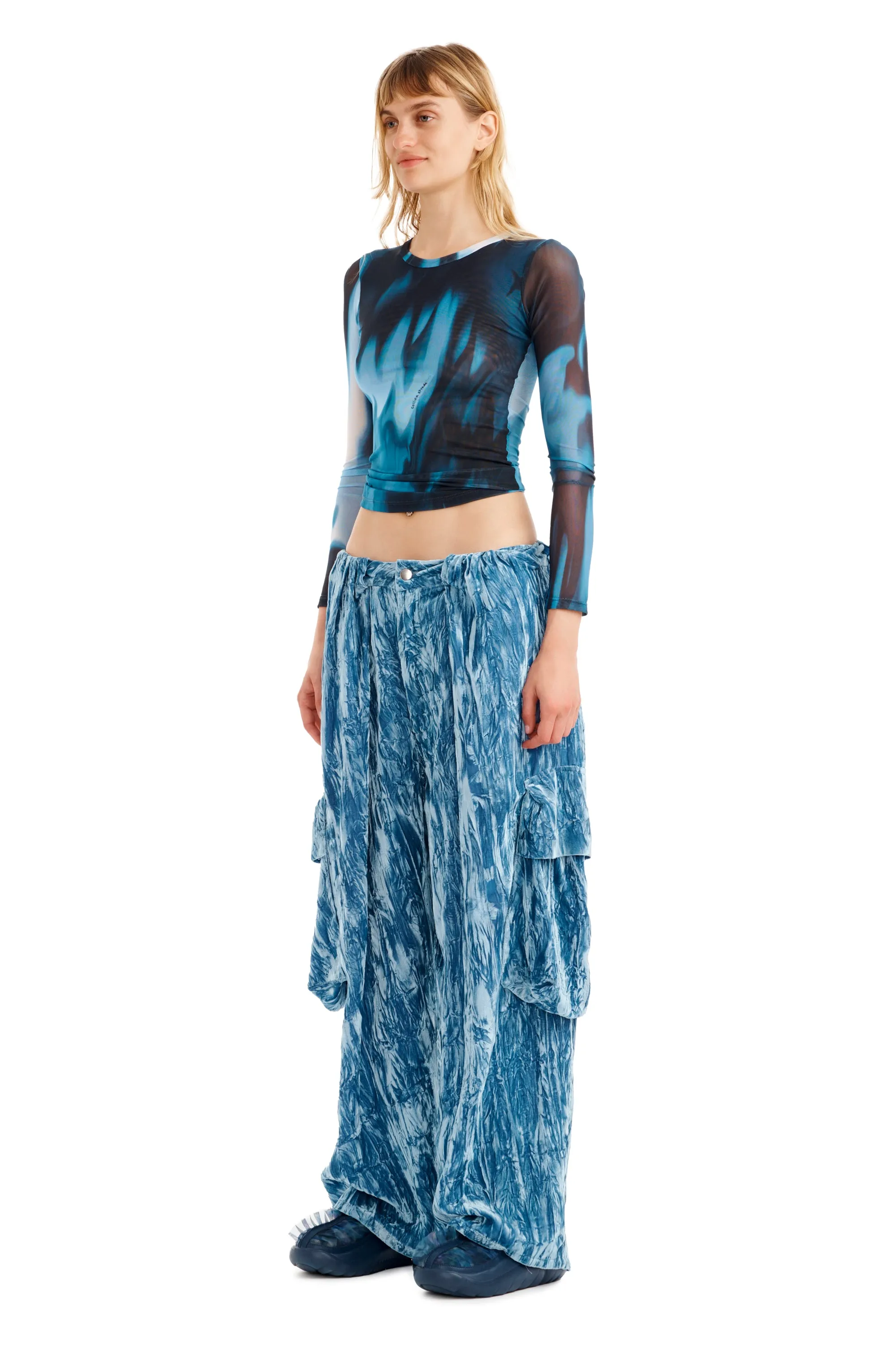 NAVY MELTING BLOOM CARDIO CREW NECK sold by Collina Strada product image thumbnail 3