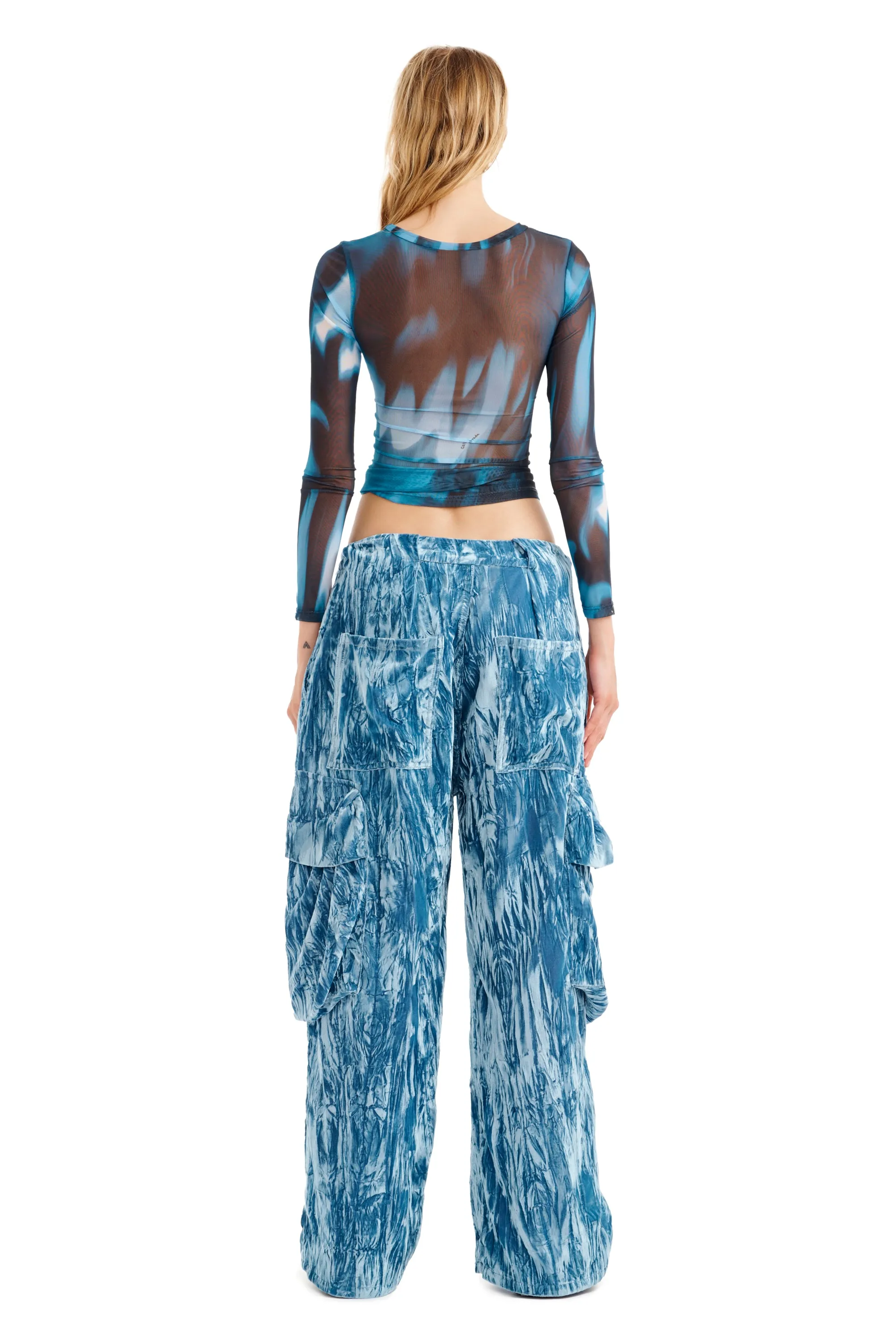 NAVY MELTING BLOOM CARDIO CREW NECK sold by Collina Strada product image thumbnail 5