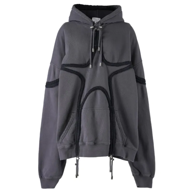 WORN BLACK STAR HOODIE sold by Collina Strada