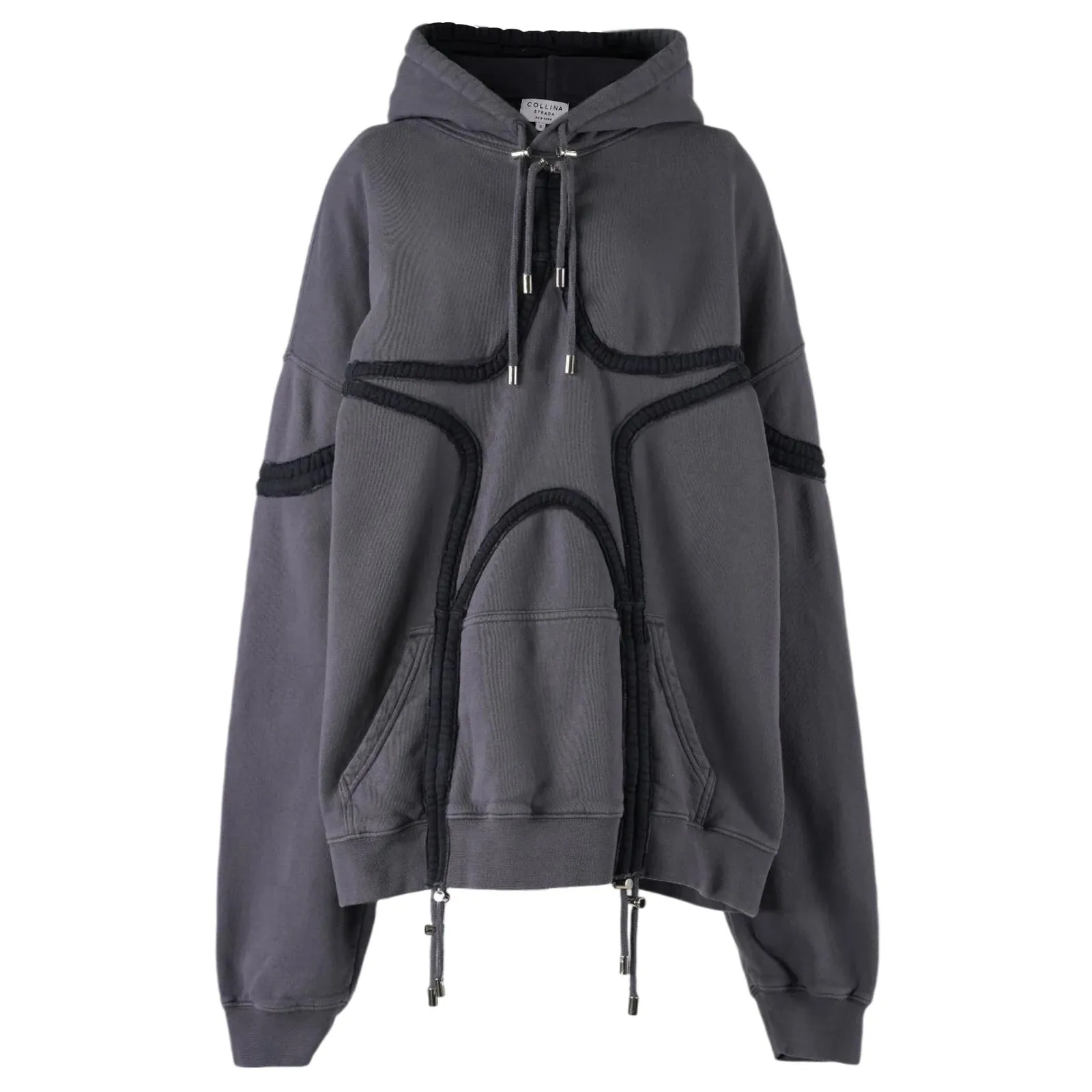 WORN BLACK STAR HOODIE sold by Collina Strada