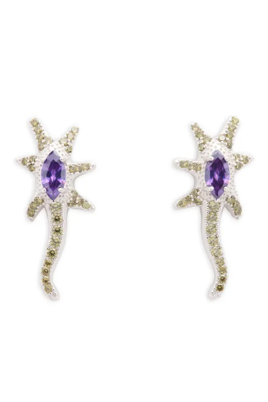 OLIVE LAVANDER STAR TRAIL EARRINGS sold by Collina Strada