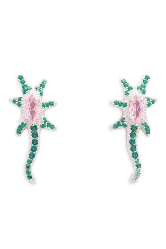 EMERALD PINK STAR TRAIL EARRINGS sold by Collina Strada
