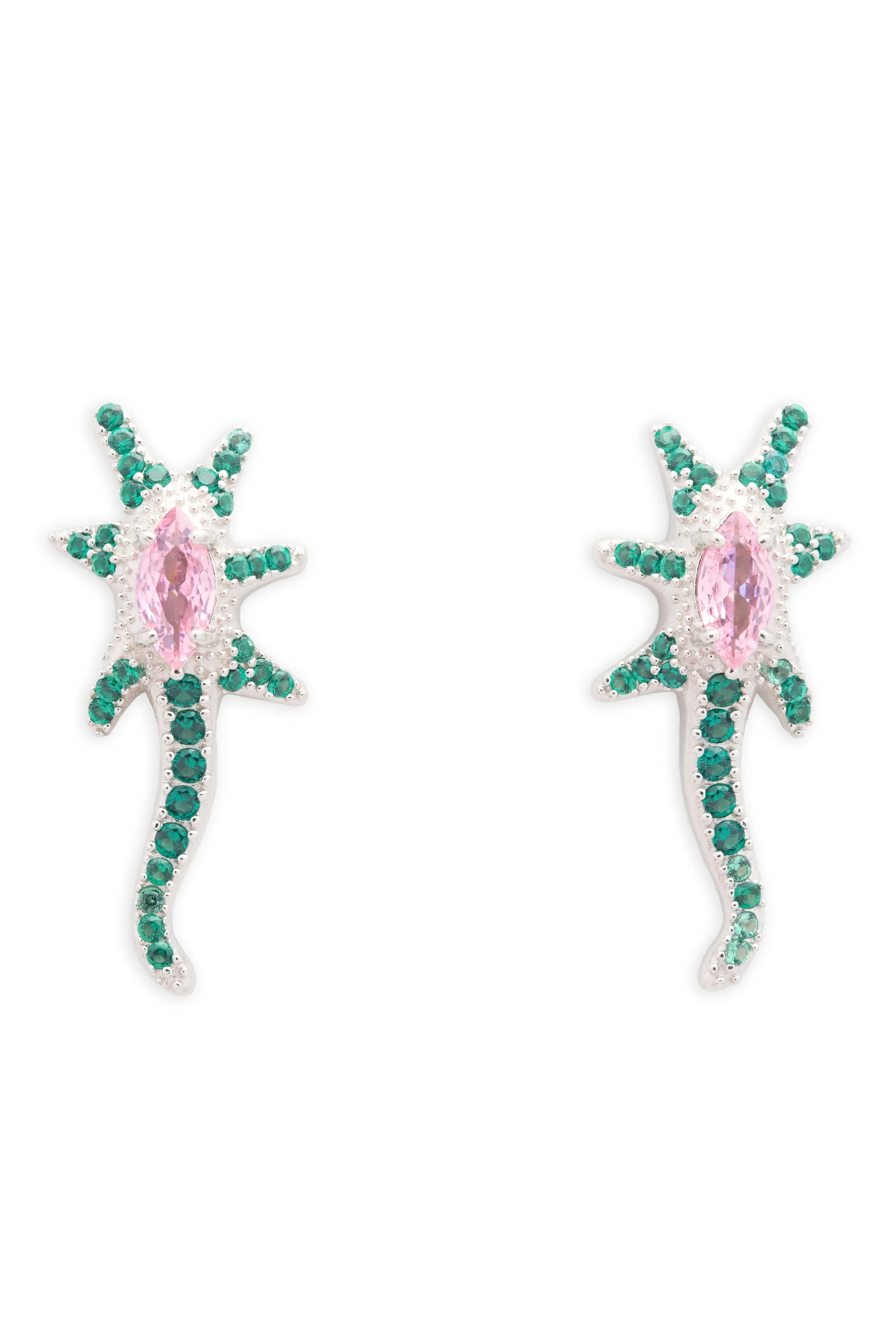 EMERALD PINK STAR TRAIL EARRINGS sold by Collina Strada