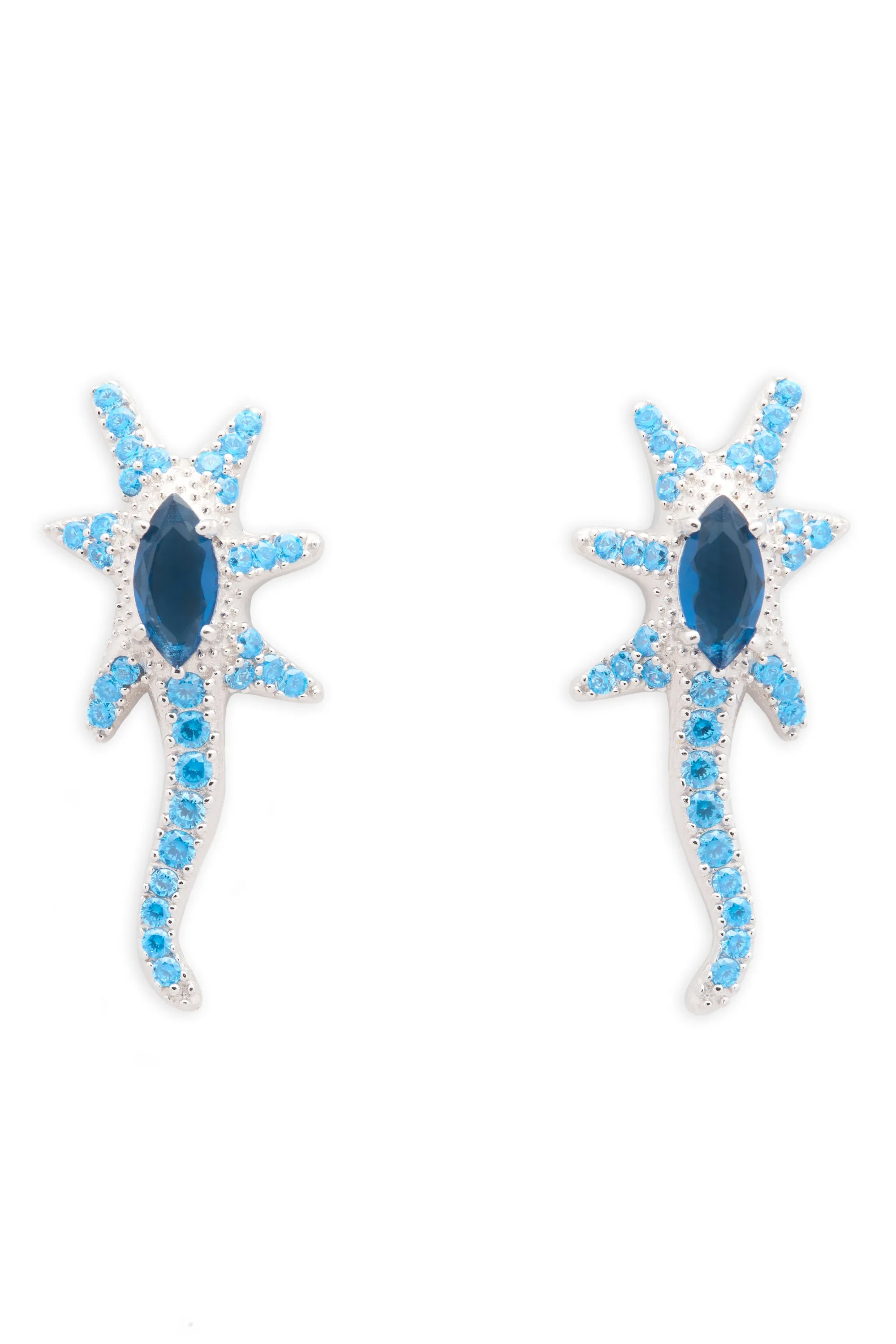 AQUAMARINE STAR TRAIL EARRINGS sold by Collina Strada