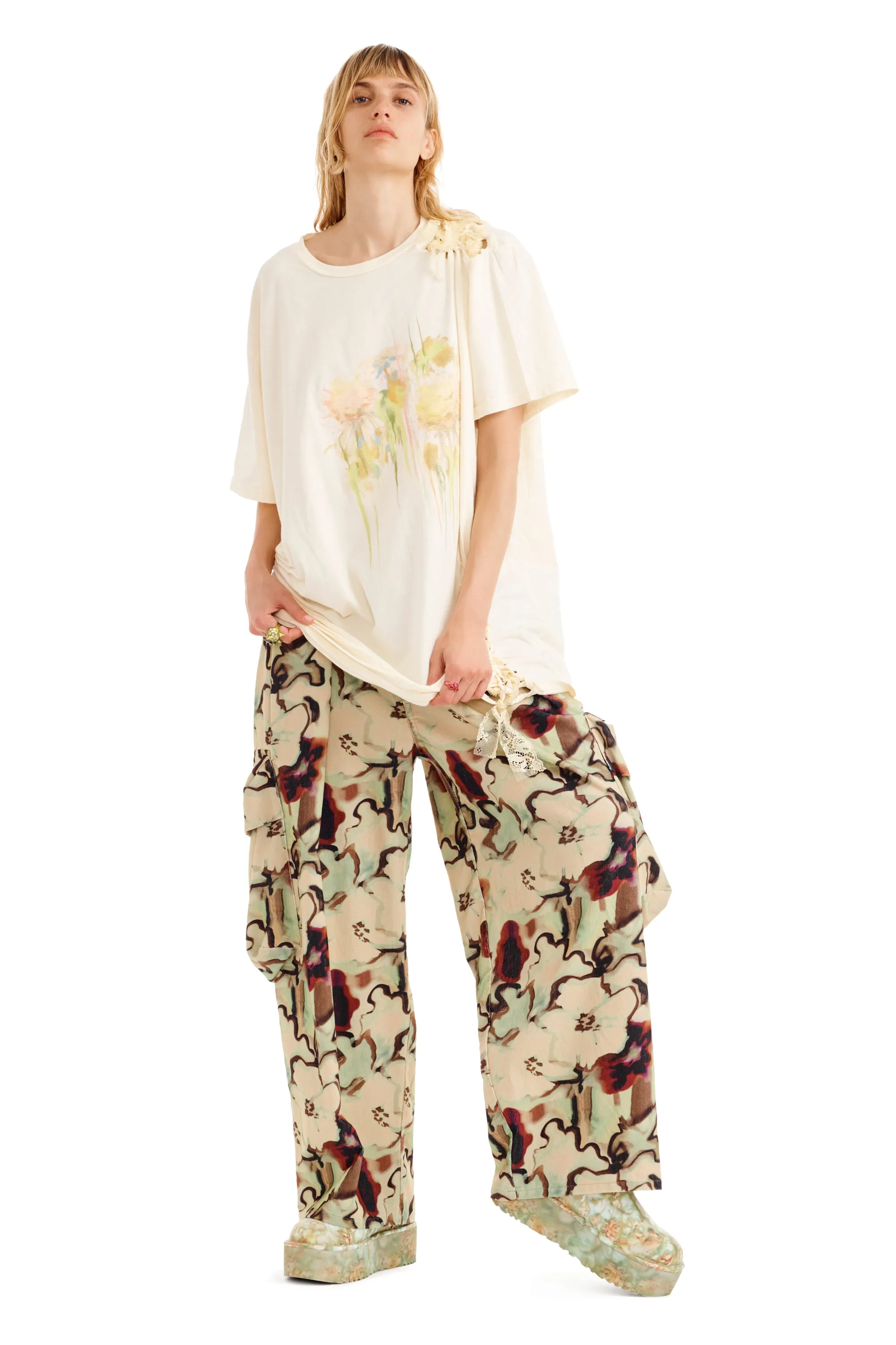 IVORY FLOWER DRIP LACE KATINA TEE sold by Collina Strada product image thumbnail 2